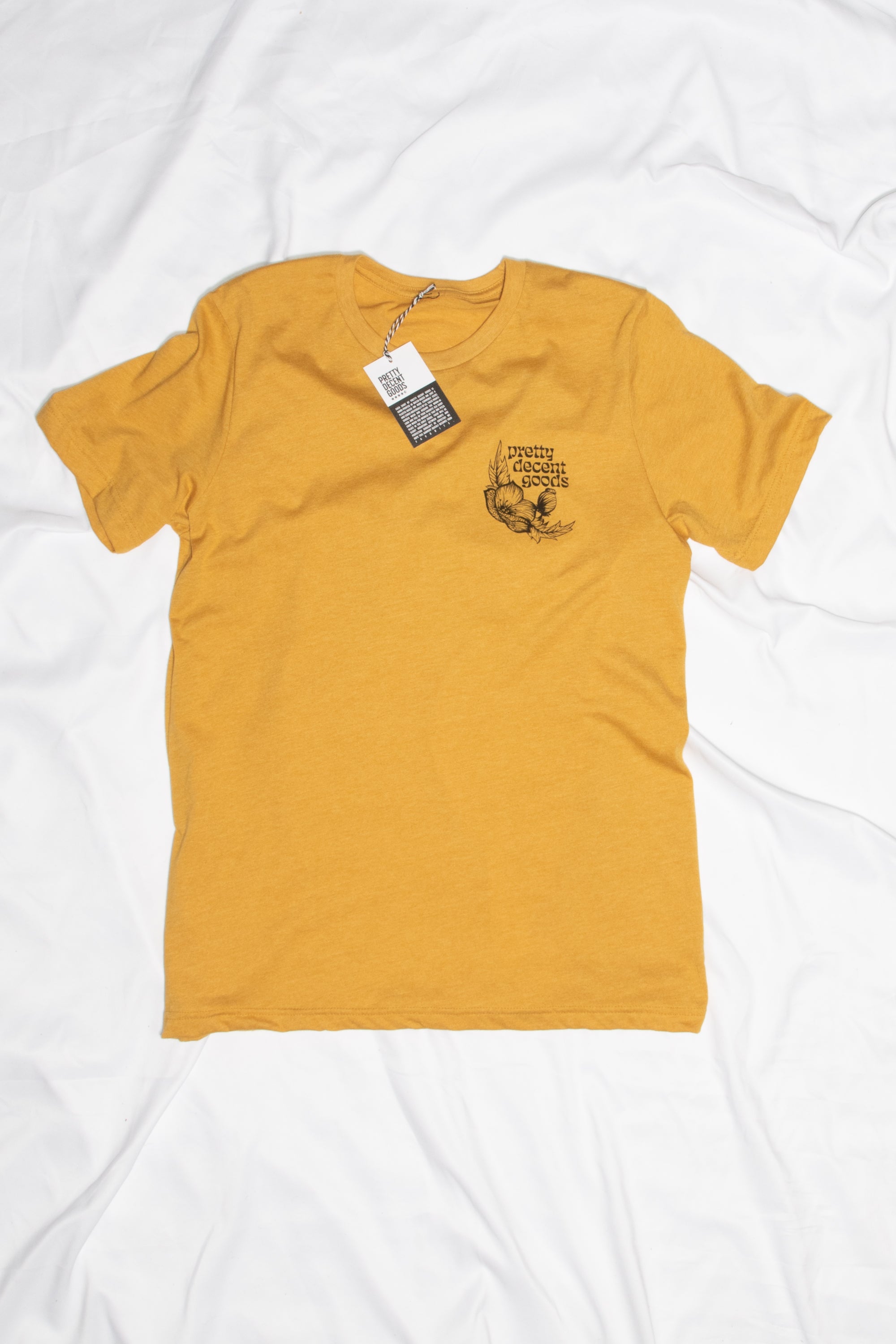 PDGoods Originals - Pick Flowers Not Fights - TShirt - Heather Mustard