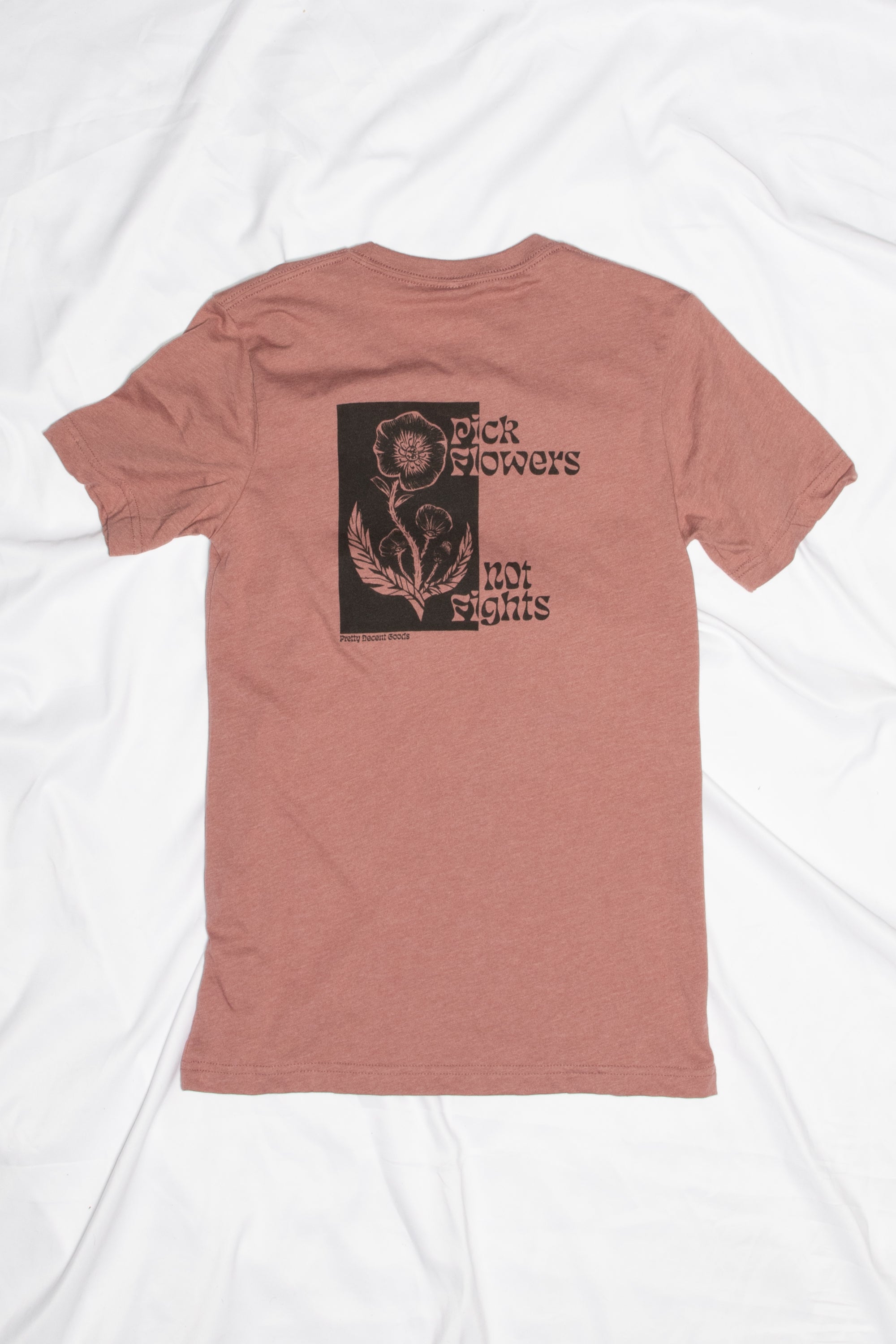 PDGoods Originals - Pick Flowers Not Fights - TShirt - Heather Mauve
