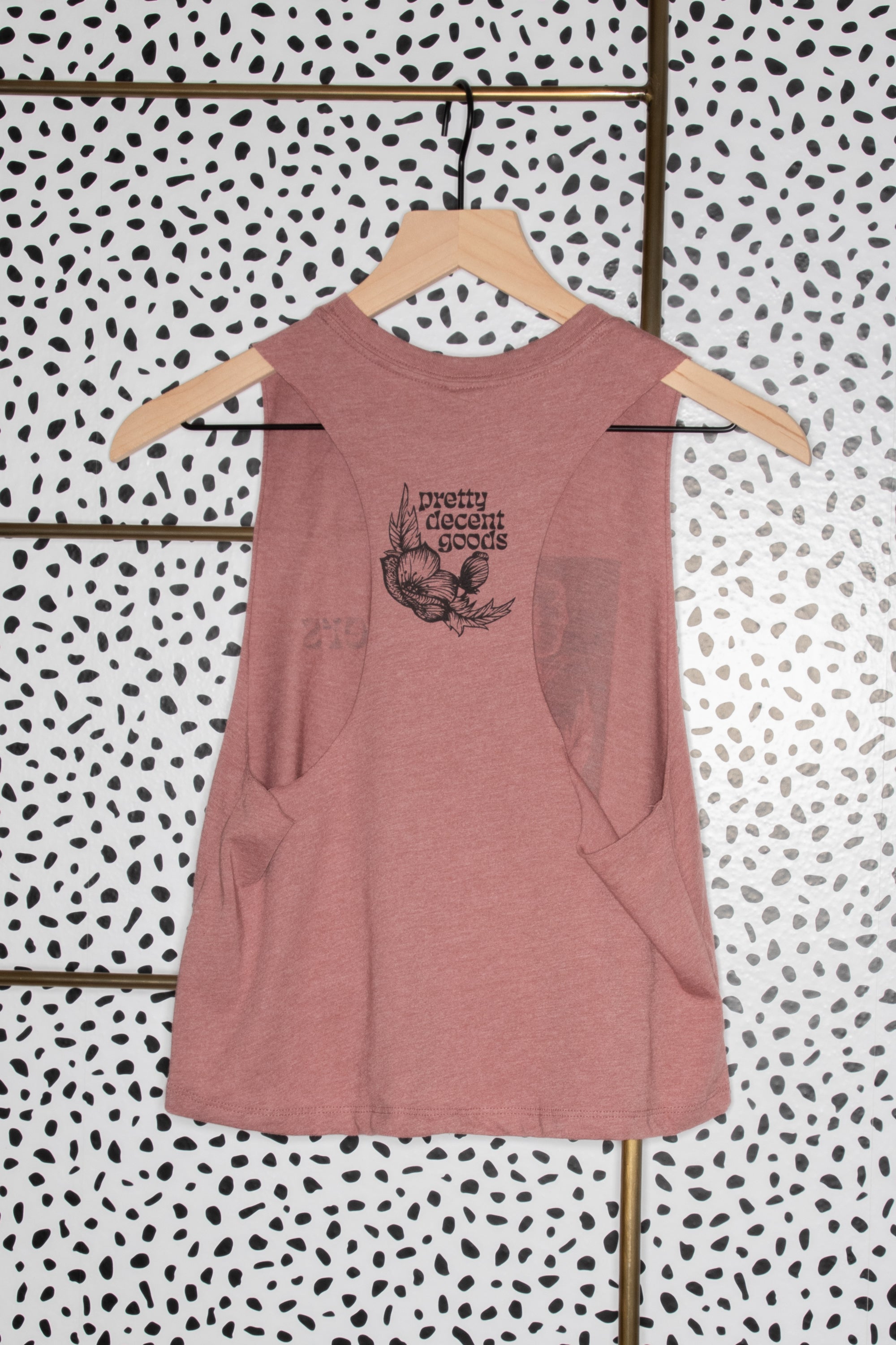 PDGoods Originals - Pick Flowers Not Fights - Cropped Racerback Tank - Heather Mauve