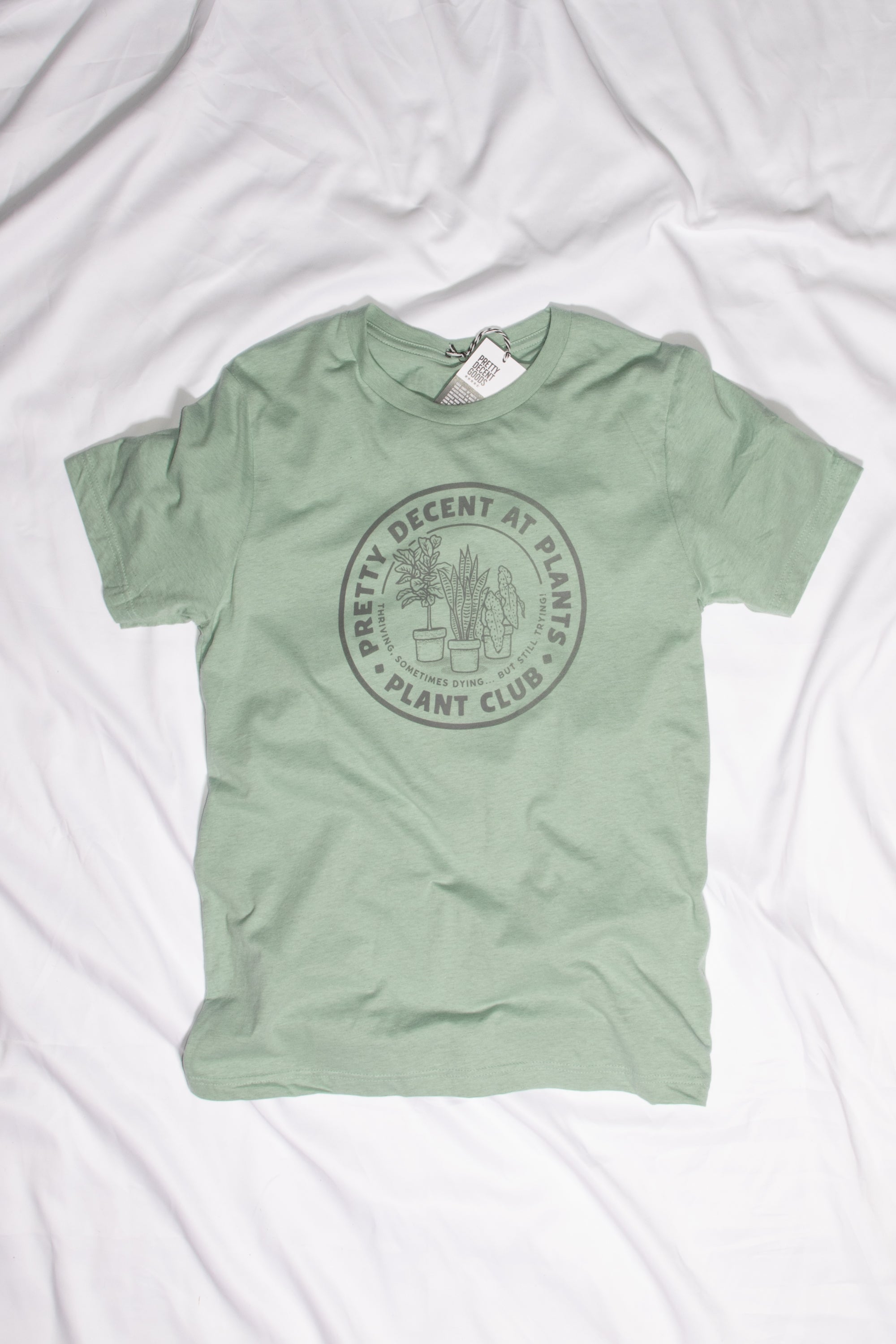 PDGoods Originals - Pretty Decent at Plants Plant Club - TShirt - Heather Sage