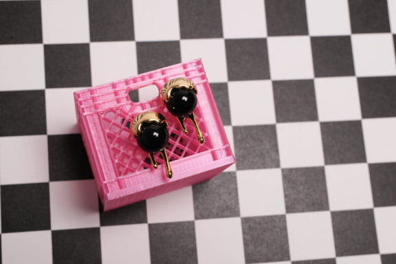 Drip Drop Dot Studs: Onyx