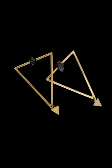 3 Style Layered Earring: Black Tourmaline