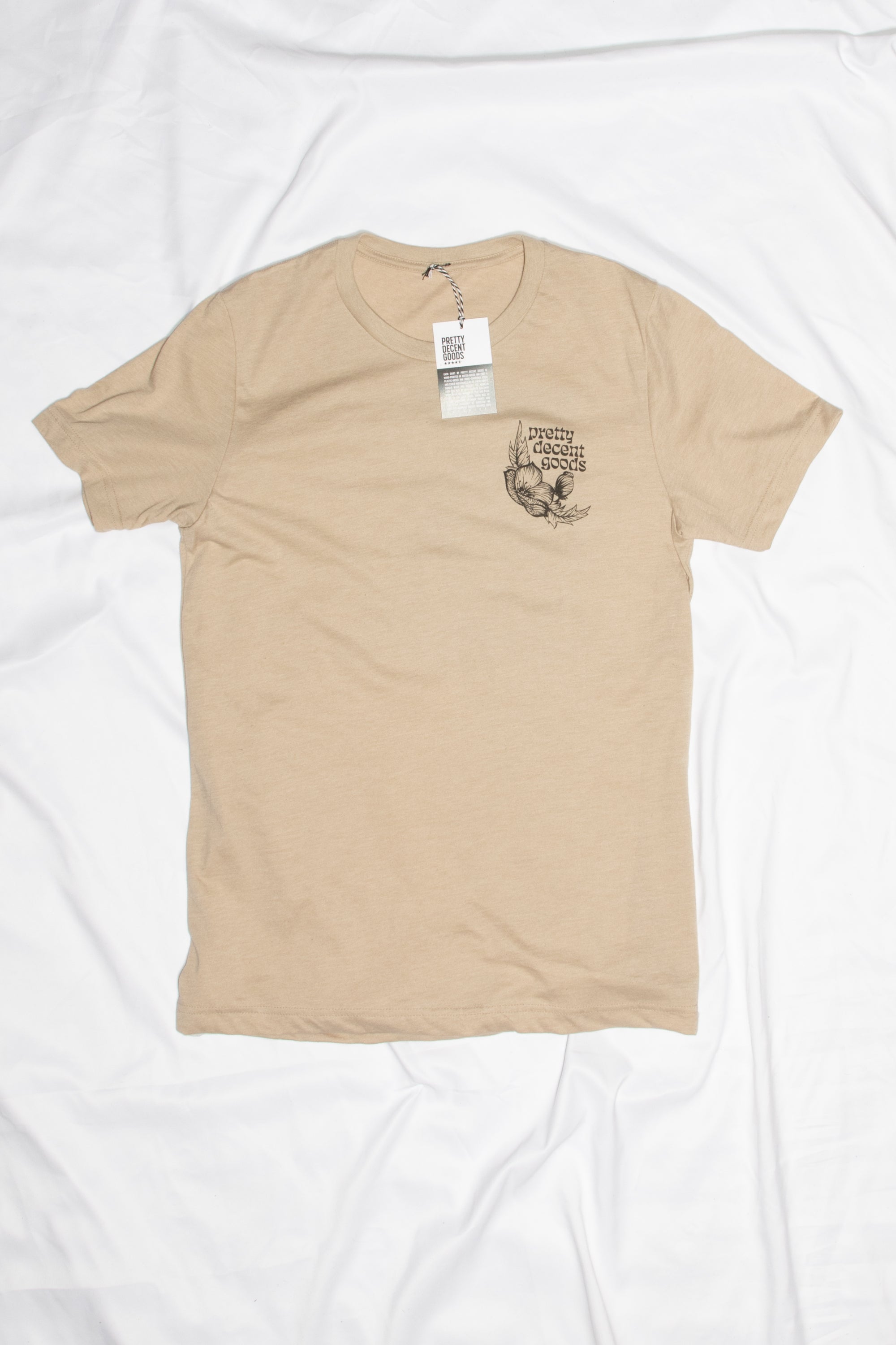 PDGoods Originals - Pick Flowers Not Fights - TShirt - Heather Sand