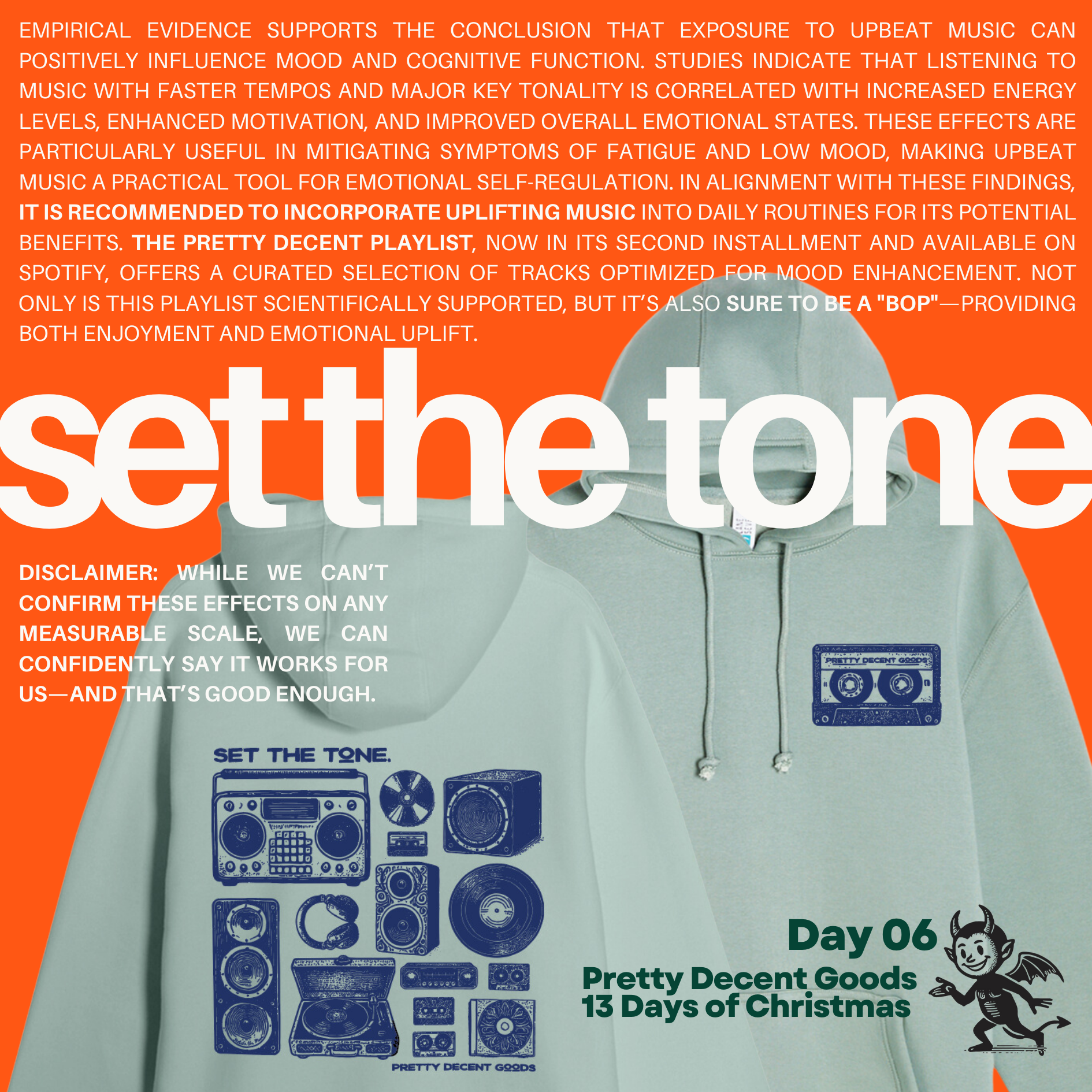 PDGoods Originals - Day 6 of 13 - Set the Tone Hoodie