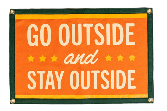 Go Outside And Stay Outside Camp Flag • Kelle Hampton x Oxford Pennant